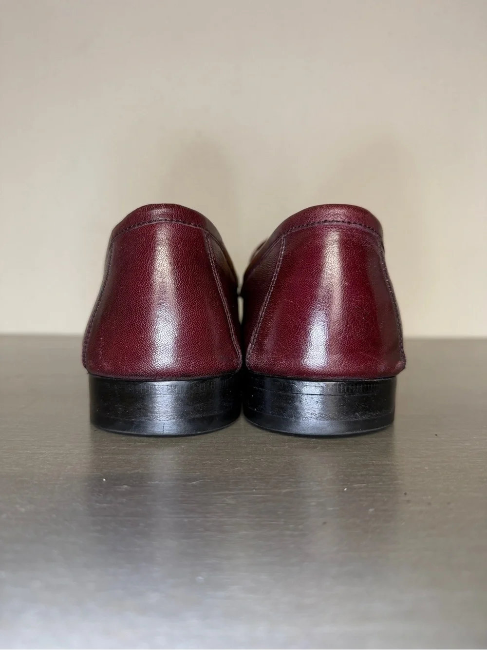 Bruno Magli Genoa Men's Italian Leather Loafers Burgundy Size 10.5 Made in Italy